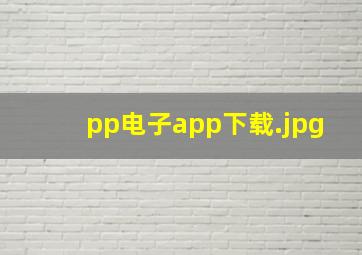 pp电子app下载